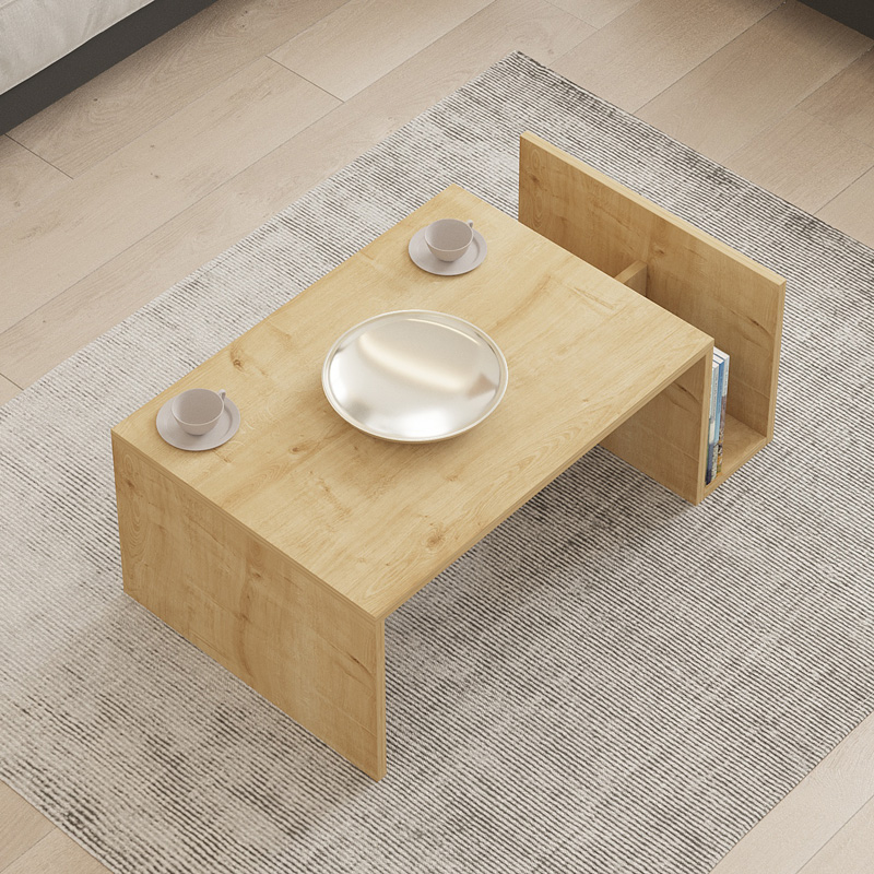 Τραπέζι σαλονιού Poko pakoworld σε oak απόχρωση 86.8x50x32,4εκ **