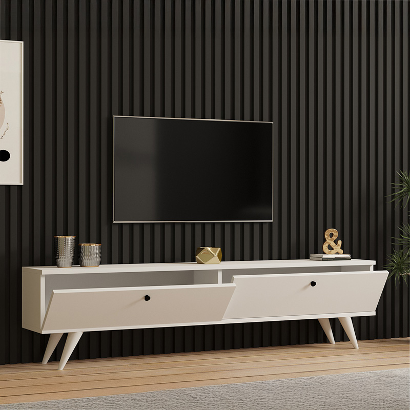 Έπιπλο τηλεόρασης Jate pakoworld σε λευκή απόχρωση 160x25x40εκ ** Έπιπλο τηλεόρασης Jate pakoworld σε λευκή απόχρωση 160x25x40εκ **