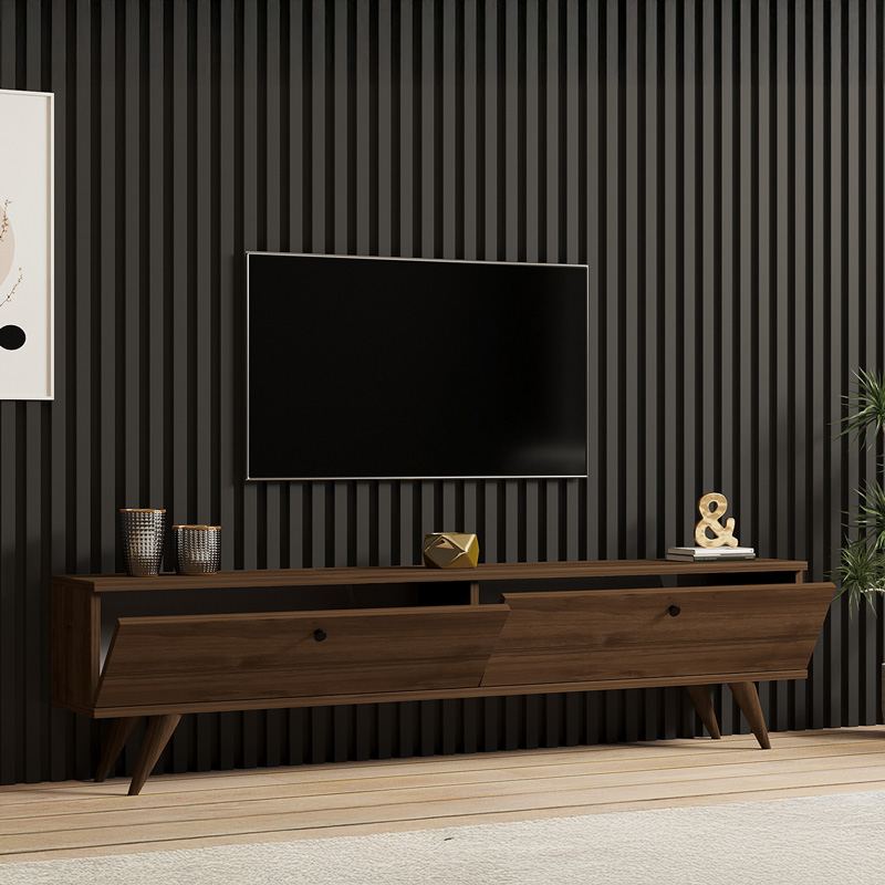 Έπιπλο τηλεόρασης Jate pakoworld σε καρυδί απόχρωση 160x25x40εκ ** Έπιπλο τηλεόρασης Jate pakoworld σε καρυδί απόχρωση 160x25x40εκ **