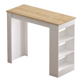 Τραπέζι μπαρ Riff pakoworld λευκό-sonoma 120x50x100εκ **