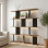 Βιβλιοθήκη Ratu pakoworld ανθρακί με oak 120x24,6x141εκ **