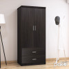 Ντουλάπα ρούχων δίφυλλη OLYMPUS pakoworld χρώμα wenge 81x57x183εκ **