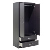 Ντουλάπα ρούχων δίφυλλη OLYMPUS pakoworld χρώμα wenge 81x57x183εκ **