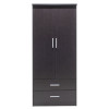 Ντουλάπα ρούχων δίφυλλη OLYMPUS pakoworld χρώμα wenge 81x57x183εκ **