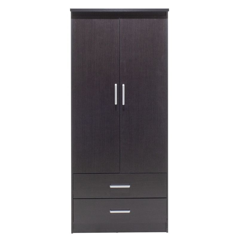 Ντουλάπα ρούχων δίφυλλη OLYMPUS pakoworld χρώμα wenge 81x57x183εκ **