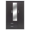 Ντουλάπα ρούχων τρίφυλλη OLYMPUS pakoworld χρώμα wenge 120x57x183εκ **
