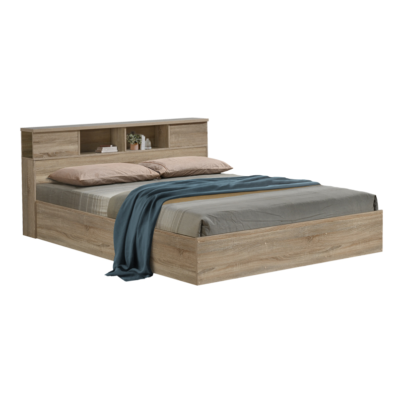 Κρεβάτι διπλό OLYMPUS pakoworld σε sonoma απόχρωση 160x200εκ **
