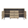 Μπουφές Zezan pakoworld σε sonoma-ανθρακί απόχρωση 140.5x41.5x80εκ ** Μπουφές Zezan pakoworld σε sonoma-ανθρακί απόχρωση 140.5x41.5x80εκ **