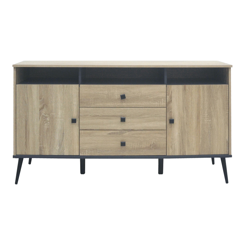 Μπουφές Zezan pakoworld σε sonoma-ανθρακί απόχρωση 140.5x41.5x80εκ ** Μπουφές Zezan pakoworld σε sonoma-ανθρακί απόχρωση 140.5x41.5x80εκ **