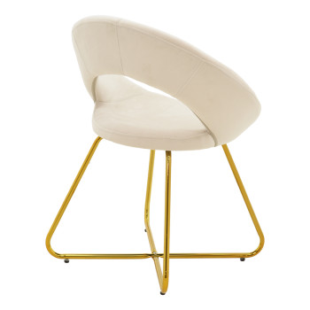 Καρέκλα Valentina pakoworld μπεζ βελούδο-χρυσό πόδι 65x60x82εκ - 2τμχ. Καρέκλα Valentina pakoworld μπεζ βελούδο-χρυσό πόδι 65x60x82εκ - 2τμχ.