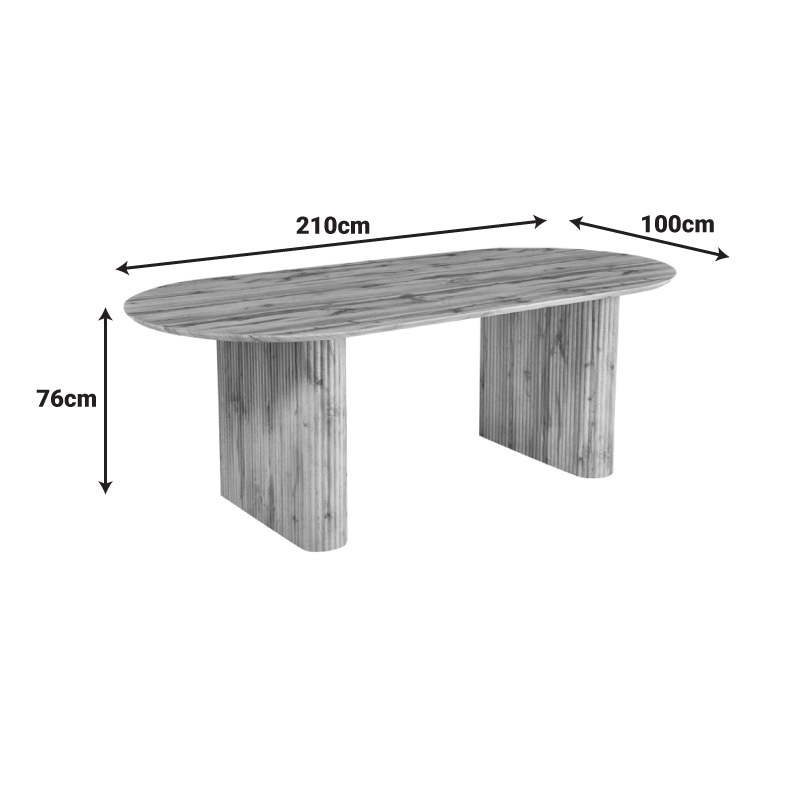 Τραπέζι Nembou pakoworld mdf σε oak απόχρωση 210x100x76εκ **