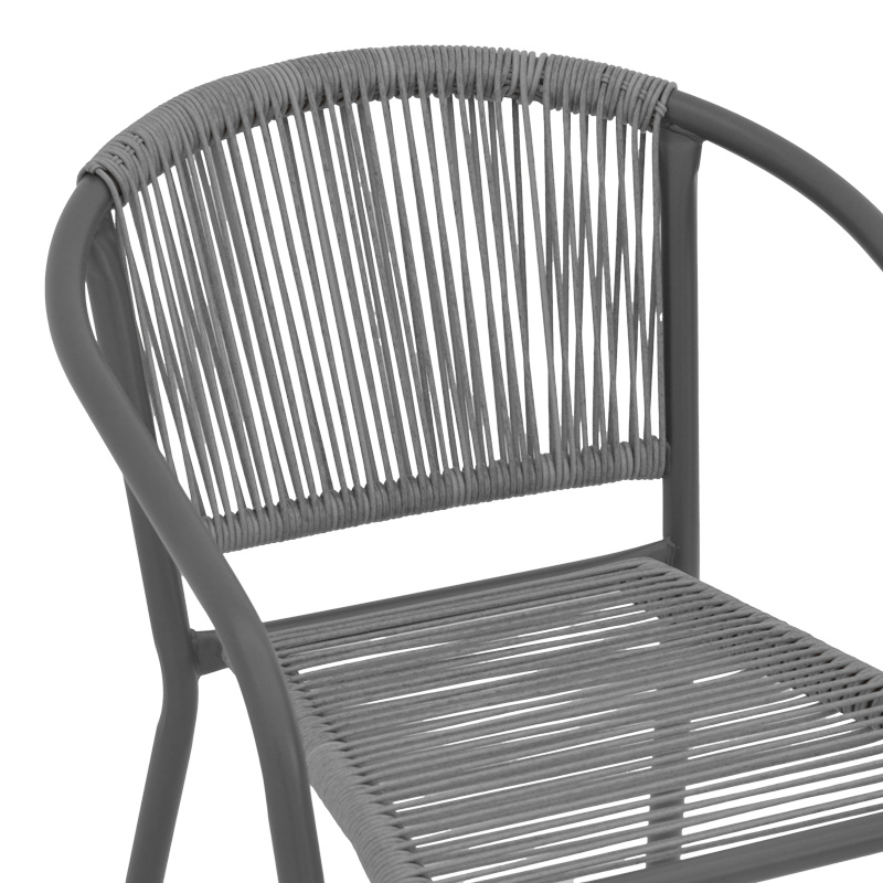Πολυθρόνα Lindaria pakoworld στοιβαζόμενη μέταλλο-pe rattan σε ανθρακί απόχρωση 54x63x74εκ ** Πολυθρόνα Lindaria pakoworld στοιβαζόμενη μέταλλο-pe rattan σε ανθρακί απόχρωση 54x63x74εκ **
