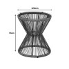Τραπέζι Mabil pakoworld γυαλί - pe rattan σε γκρι απόχρωση Φ50x55εκ **