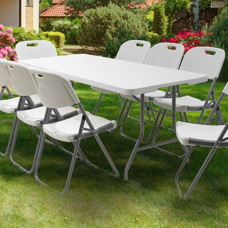 Τραπέζι catering Rodeo pakoworld πτυσσόμενο-βαλίτσα λευκό 152x70x74εκ **