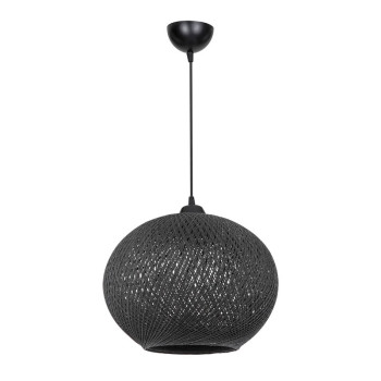 Φωτιστικό οροφής μονόφωτο Leshia pakoworld Ε27 μαύρο Φ38x38εκ **