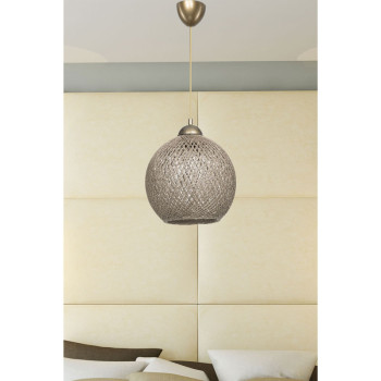 Φωτιστικό οροφής μονόφωτο Leshia pakoworld Ε27 καφέ Φ26x26εκ **