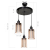Φωτιστικό οροφής τρίφωτο PWL-1195 pakoworld Ε27 μαύρο-amber Φ30x80εκ ** Φωτιστικό οροφής τρίφωτο PWL-1195 pakoworld Ε27 μαύρο-amber Φ30x80εκ **