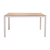 Τραπέζι Nares pakoworld αλουμίνιο λευκό-plywood φυσικό 140x80x72.5εκ ** Τραπέζι Nares pakoworld αλουμίνιο λευκό-plywood φυσικό 140x80x72.5εκ **