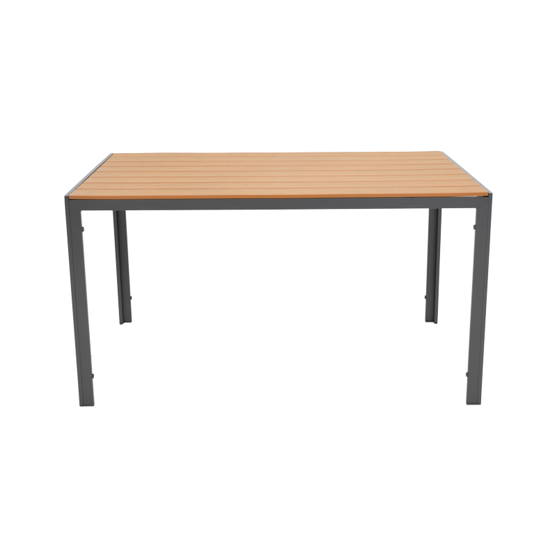 Τραπέζι Nares pakoworld αλουμίνιο ανθρακί-plywood φυσικό 140x80x72.5εκ **