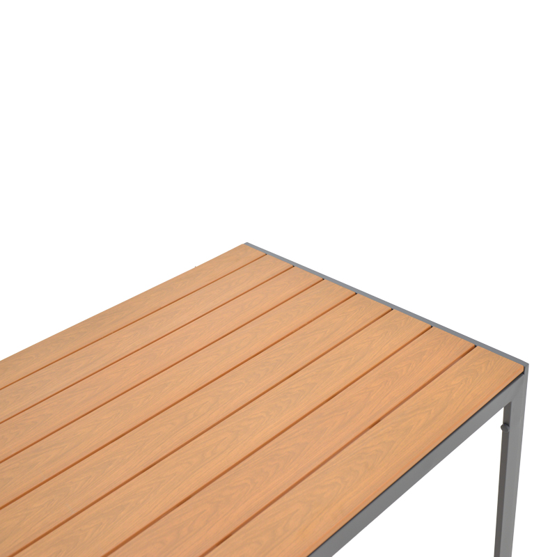 Τραπέζι Nares pakoworld αλουμίνιο ανθρακί-plywood φυσικό 140x80x72.5εκ **