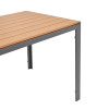 Τραπέζι Nares pakoworld αλουμίνιο ανθρακί-plywood φυσικό 140x80x72.5εκ **