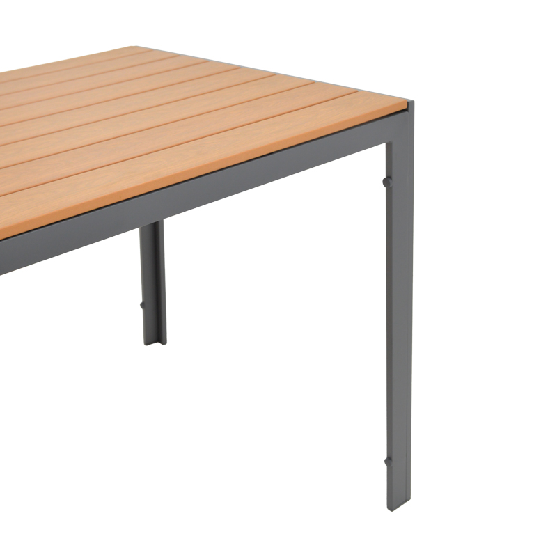 Τραπέζι Nares pakoworld αλουμίνιο ανθρακί-plywood φυσικό 140x80x72.5εκ **