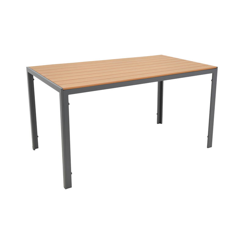 Τραπέζι Nares pakoworld αλουμίνιο ανθρακί-plywood φυσικό 140x80x72.5εκ **