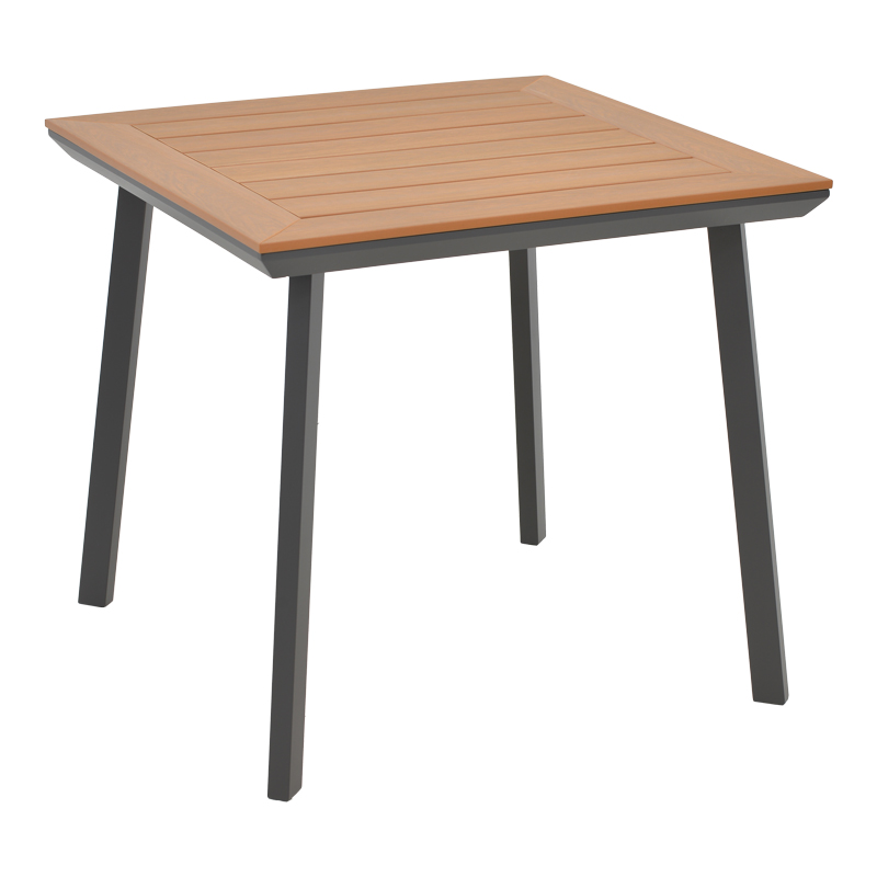 Τραπέζι Synergy pakoworld αλουμίνιο ανθρακί-plywood φυσικό 80x80x74εκ ** Τραπέζι Synergy pakoworld αλουμίνιο ανθρακί-plywood φυσικό 80x80x74εκ **