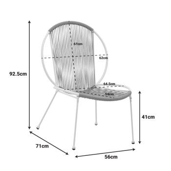 Καρέκλα Dapper pakoworld λευκό μέταλλο-pe φυσικό 64.5x71x92.5εκ ** Καρέκλα Dapper pakoworld λευκό μέταλλο-pe φυσικό 64.5x71x92.5εκ **