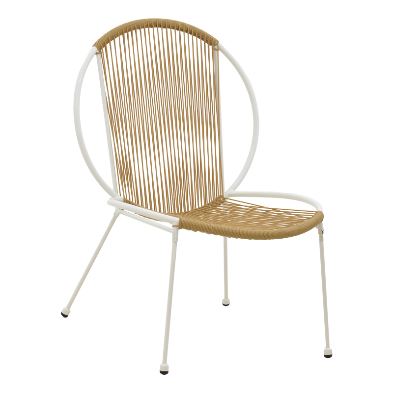 Καρέκλα Dapper pakoworld λευκό μέταλλο-pe φυσικό 64.5x71x92.5εκ ** Καρέκλα Dapper pakoworld λευκό μέταλλο-pe φυσικό 64.5x71x92.5εκ **