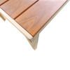 Τραπέζι Nares pakoworld σαμπανί αλουμίνιο plywood σε φυσική απόχρωση 140x80x72.5εκ **