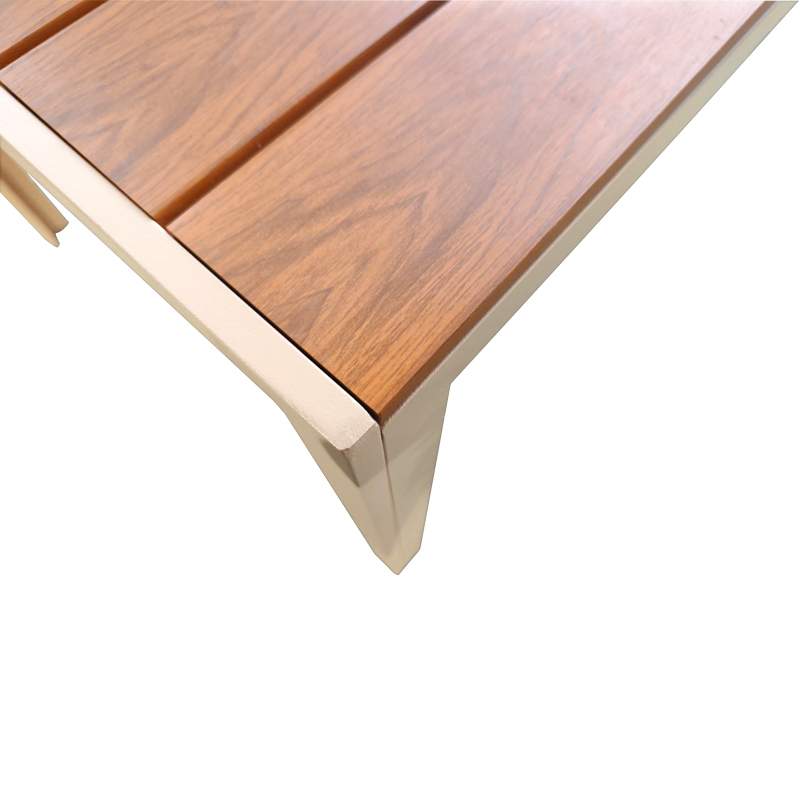 Τραπέζι Nares pakoworld σαμπανί αλουμίνιο plywood σε φυσική απόχρωση 140x80x72.5εκ **
