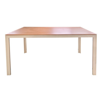 Τραπέζι Nares pakoworld σαμπανί αλουμίνιο plywood σε φυσική απόχρωση 180x90x72.5εκ ** Τραπέζι Nares pakoworld σαμπανί αλουμίνιο plywood σε φυσική απόχρωση 180x90x72.5εκ **