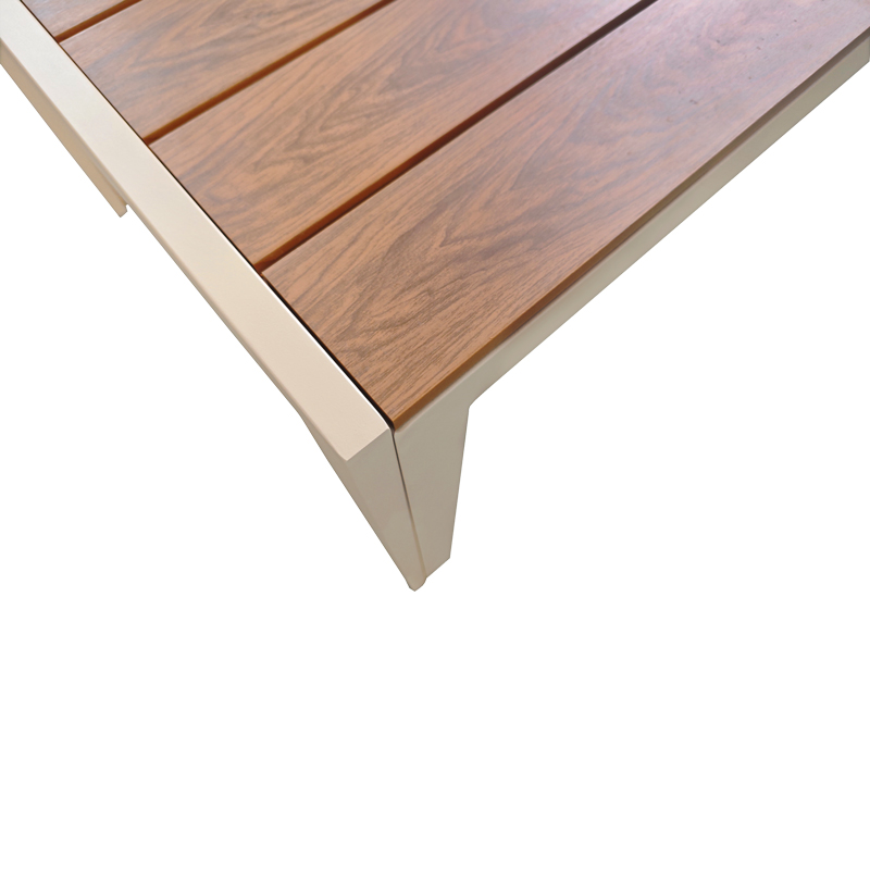 Τραπέζι Nares pakoworld σαμπανί αλουμίνιο plywood σε φυσική απόχρωση 180x90x72.5εκ **