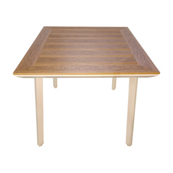 Τραπέζι Synergy pakoworld αλουμίνιο cappuccino-plywood σε φυσική απόχρωση 80x80x74εκ ** Τραπέζι Synergy pakoworld αλουμίνιο cappuccino-plywood σε φυσική απόχρωση 80x80x74εκ **
