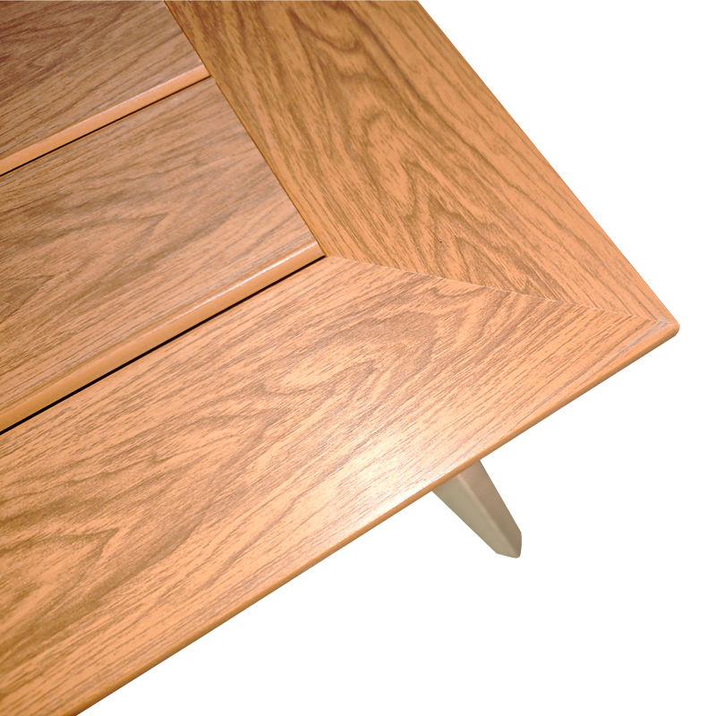 Τραπέζι Synergy pakoworld αλουμίνιο cappuccino-plywood σε φυσική απόχρωση 80x80x74εκ **