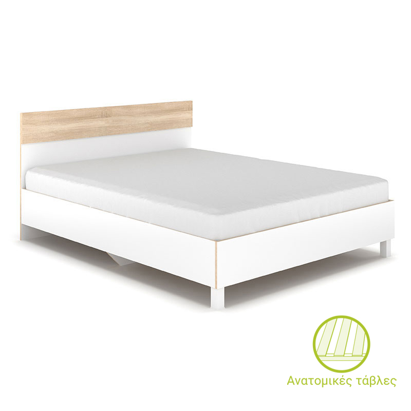 Κρεβάτι Awell pakoworld sonoma-λευκό 160x200εκ ** Κρεβάτι Awell pakoworld sonoma-λευκό 160x200εκ **