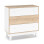 Συρταριέρα Awell pakoworld 3ων συρταριών sonoma-λευκό 90x44x88,5εκ **