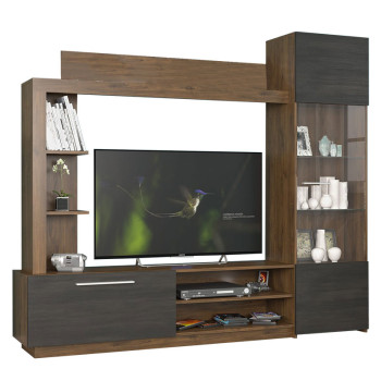 Σύνθετο σαλονιού June pakoworld καρυδί-wenge 204x35x177εκ ** Σύνθετο σαλονιού June pakoworld καρυδί-wenge 204x35x177εκ **