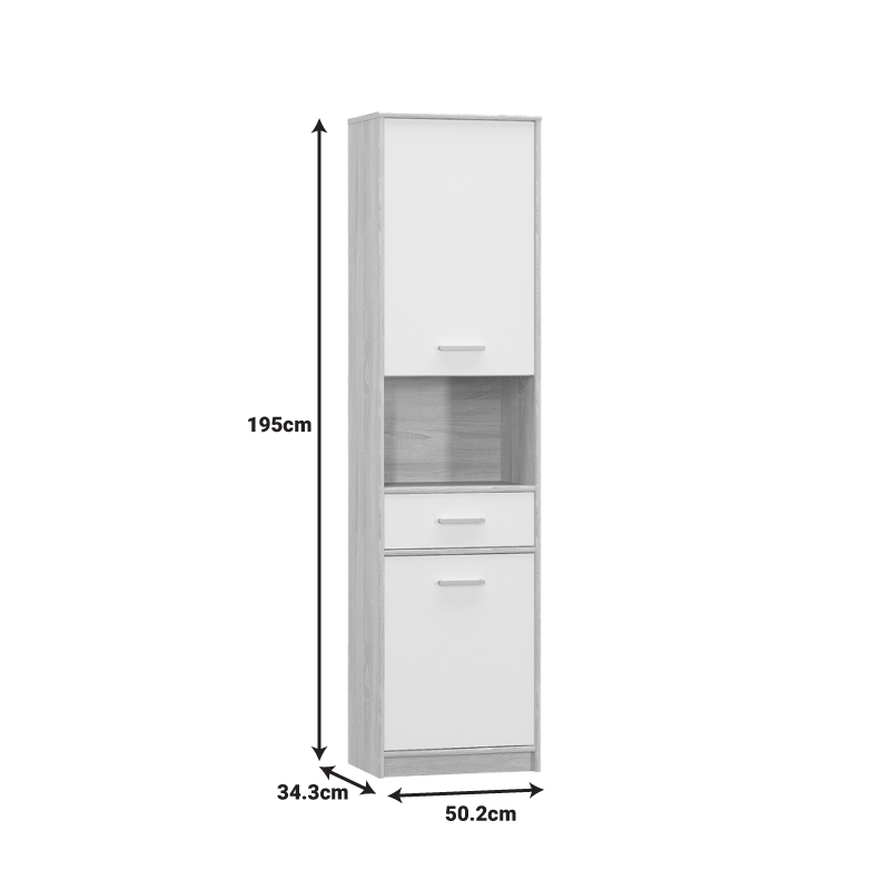 Στήλη Letto pakoworld σε oak - λευκό ματ απόχρωση 50,2x34,3x195εκ **