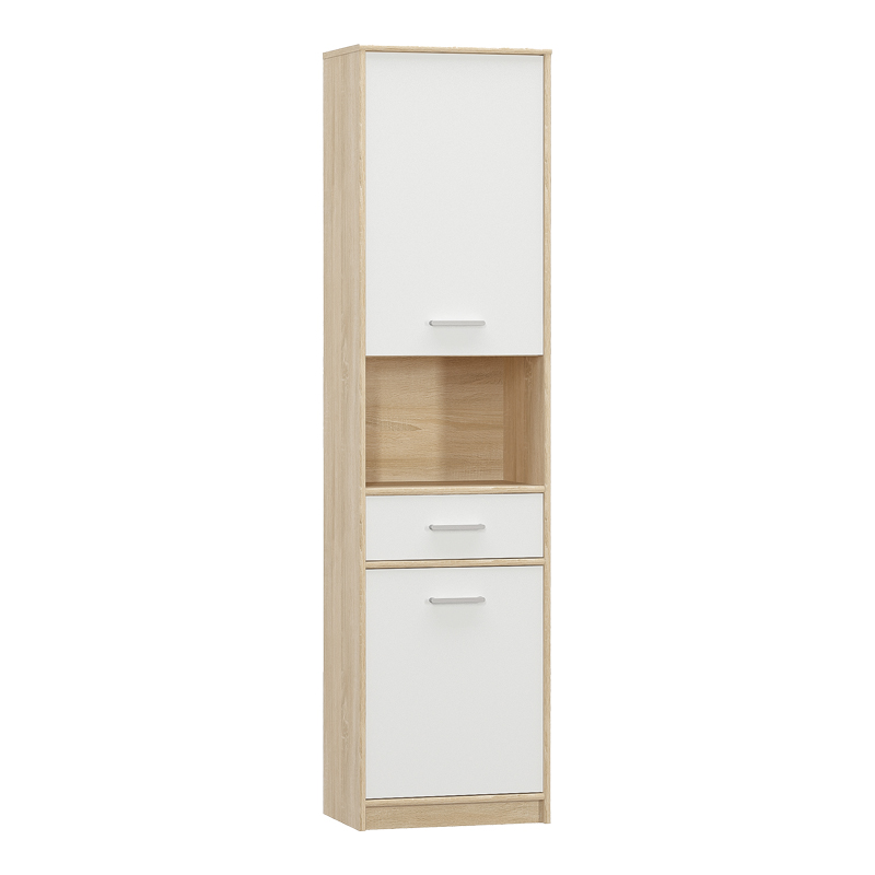 Στήλη Letto pakoworld σε oak - λευκό ματ απόχρωση 50,2x34,3x195εκ ** Στήλη Letto pakoworld σε oak - λευκό ματ απόχρωση 50,2x34,3x195εκ **