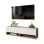 Έπιπλο τηλεόρασης επιτοίχιο Roscoe pakoworld λευκό-oak 100x31.5x29.5εκ **