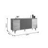 Μπουφές Augusta pakoworld oak-ανθρακί 160x40x78.5εκ **