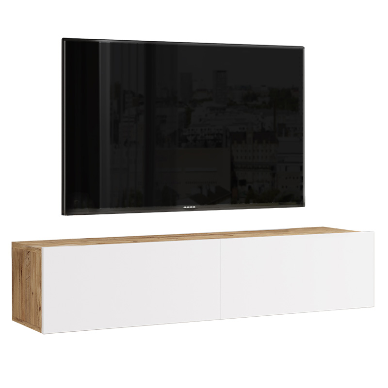 Έπιπλο τηλεόρασης επιτοίχιο Serit pakoworld λευκό-sonoma 140x31.6x29.6εκ **