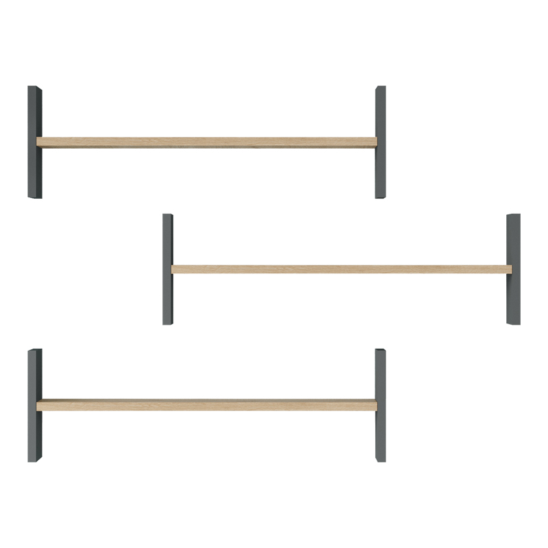 Ραφιέρα τοίχου Mento pakoworld oak με ανθρακί 75,6x14,5x23,6εκ ** Ραφιέρα τοίχου Mento pakoworld oak με ανθρακί 75,6x14,5x23,6εκ **