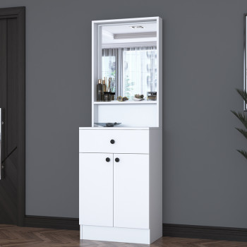 Έπιπλο εισόδου Rockder pakoworld λευκό μελαμίνης 60x35.5x182.8εκ **
