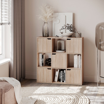 Βιβλιοθήκη Bookel pakoworld σε sonoma απόχρωση 88.5x27.5x89.3εκ **