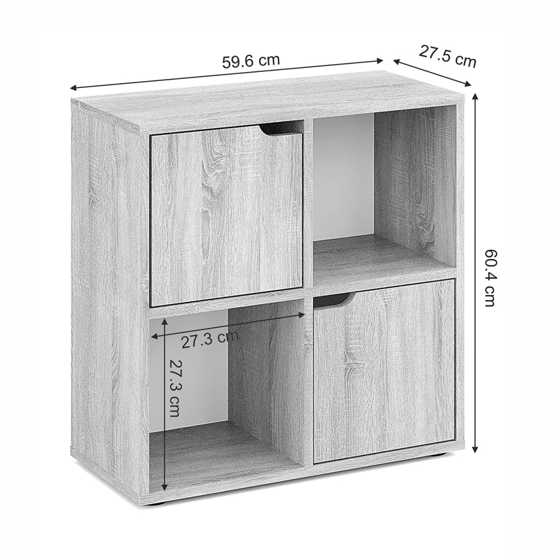 Βιβλιοθήκη Bookel pakoworld σε sonoma απόχρωση 59.6x27.5x60.4εκ **