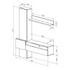Σύνθετο σαλονιού Wendy pakoworld σε oak-μαύρη απόχρωση 195.1x37.3x219.1εκ **