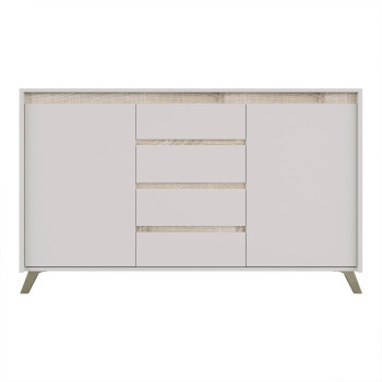 Μπουφές Belka pakoworld κρεμ με oak 155x45x93,7εκ **